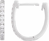 14K White 1/3 CTW Lab-Grown Diamond Hoop Earrings