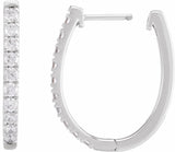 14K White 9/10 CTW Lab-Grown Diamond Hoop Earrings