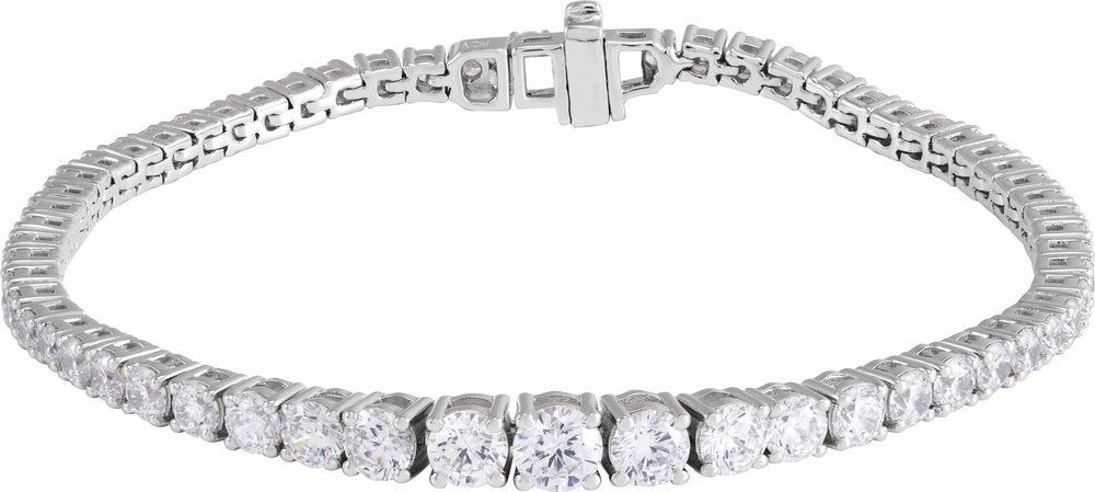 14K White Gold 6 CTW Lab-Grown Diamond Line 7" Bracelet