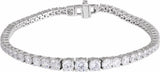 14K White Gold 6 CTW Lab-Grown Diamond Line 7" Bracelet