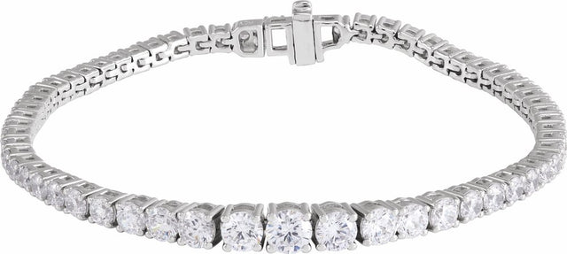 14K White Gold 6 CTW Lab-Grown Diamond Line 7" Bracelet