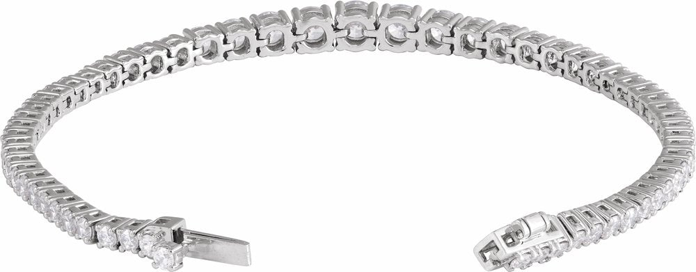 14K White Gold 6 CTW Lab-Grown Diamond Line 7" Bracelet