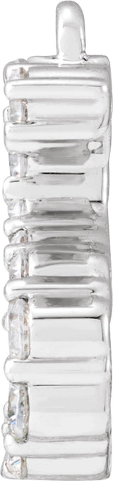 14K White 1/5 CTW Lab-Grown Diamond Initial S Dangle