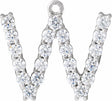 14K White 1/3 CTW Lab-Grown Diamond Initial W Dangle