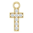 14K Yellow Petite Pavé™ .04 CTW Natural Diamond Cross Dangle
