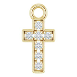 14K Yellow Petite Pavé™ .04 CTW Natural Diamond Cross Dangle