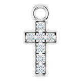 14K White Petite Pavé™ .04 CTW Natural Diamond Cross Dangle