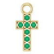 14K Yellow Petite Pavé™ Natural Emerald Cross Dangle