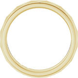 10K Yellow Gold 4 mm Milgrain Stepped-Edge Geometric Faceted Band Size 10