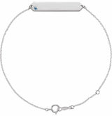Sterling Silver Natural Aquamarine Geometric 7-8" Bracelet