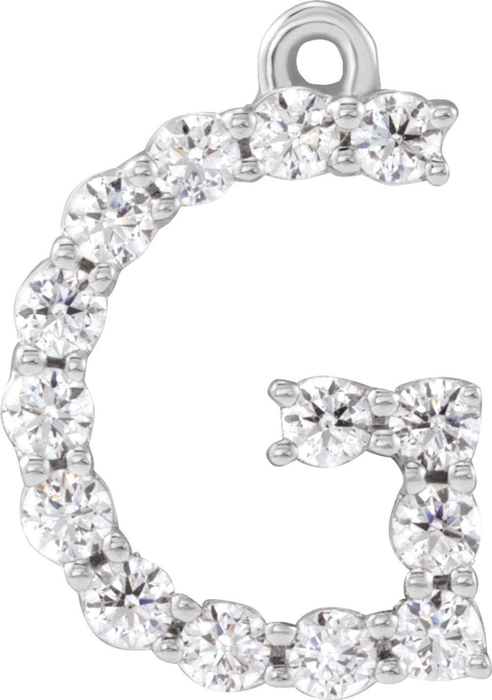 14K White 1/5 CTW Lab-Grown Diamond Initial G Dangle