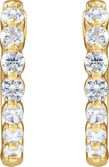 14K Yellow Gold 1/2 CTW Lab-Grown Diamond Hoop Earrings