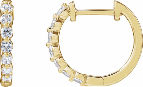 14K Yellow 1/2 CTW Lab-Grown Diamond Hoop Earrings