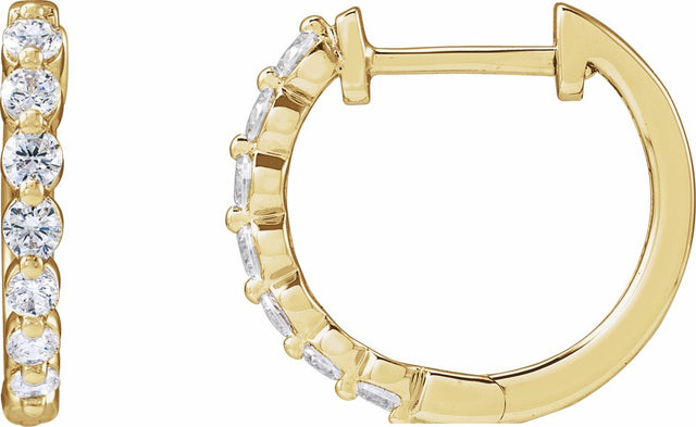 14K Yellow Gold 1/2 CTW Lab-Grown Diamond Hoop Earrings