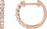 14K Rose 1/2 CTW Lab-Grown Diamond Hoop Earrings