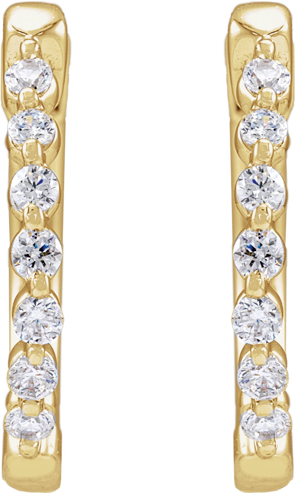 14K Yellow 1/5 CTW Lab-Grown Diamond Hoop Earrings