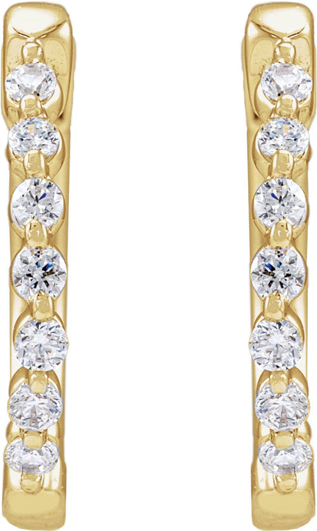 14K Yellow 1/5 CTW Lab-Grown Diamond Hoop Earrings