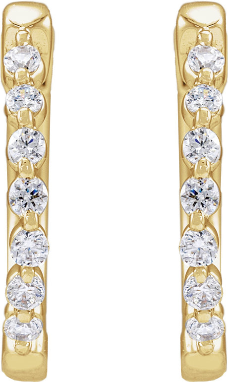 14K Yellow Gold 1/5 CTW Lab-Grown Diamond Hoop Earrings