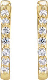 14K Yellow Gold 1/5 CTW Lab-Grown Diamond Hoop Earrings