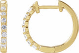 14K Yellow 1/5 CTW Lab-Grown Diamond Hoop Earrings