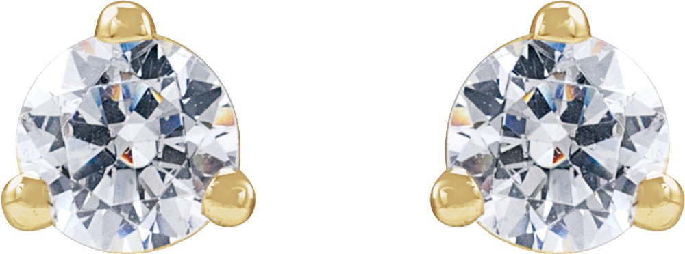 14K Yellow 1/5 CTW Lab-Grown Diamond Stud Earrings