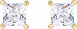 14K Yellow Gold 4.5 mm Square 1 CTW Lab-Grown Diamond Earrings