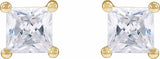 14K Yellow Gold 2 mm Square 1/10 CTW Lab-Grown Diamond Earrings