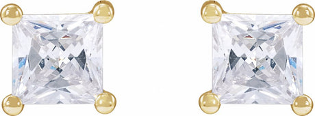14K Yellow Gold 2 mm Square 1/10 CTW Lab-Grown Diamond Earrings