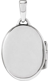 14K White Gold Engravable Oval Locket