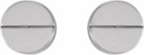 14K White 4.9 mm Geometric 6 mm Press Fit Back Earrings