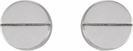 14K White 4.9 mm Geometric 6 mm Press Fit Back Earrings