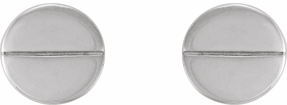 14K White 4.9 mm Geometric Friction Closure Earrings