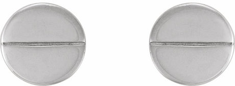 14K White 4.9 mm Geometric Friction Closure Earrings