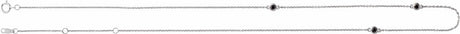 14K White Gold 1/5 CTW Natural Black Diamond 3-Station 16-18" Necklace