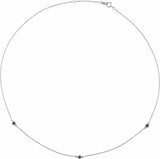 14K White Gold 1/5 CTW Natural Black Diamond 3-Station 16-18" Necklace