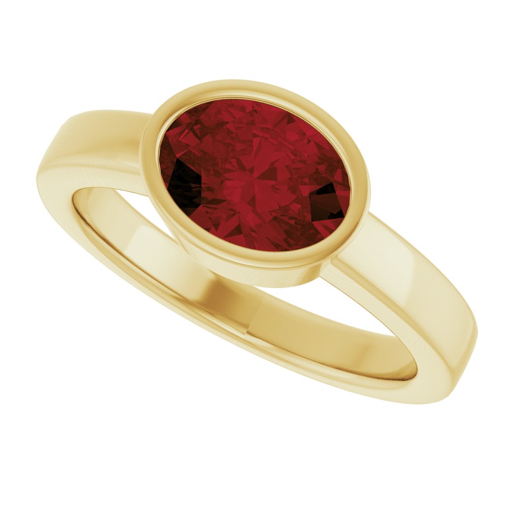 14K Yellow Natural Mozambique Garnet Ring