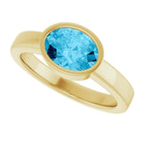14K Yellow Natural Aquamarine Ring