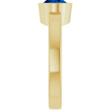 14K Yellow Gold Lab-Grown Blue Sapphire Ring