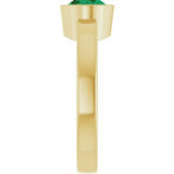 14K Yellow Gold Lab-Grown Emerald Ring