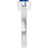 14K White Lab-Grown Blue Sapphire Ring