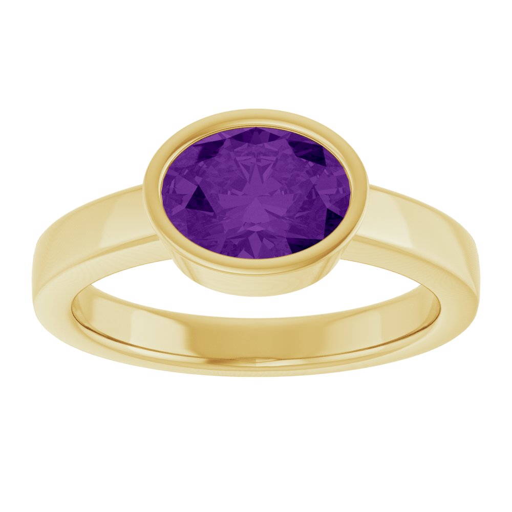 14K Yellow Natural Amethyst Ring