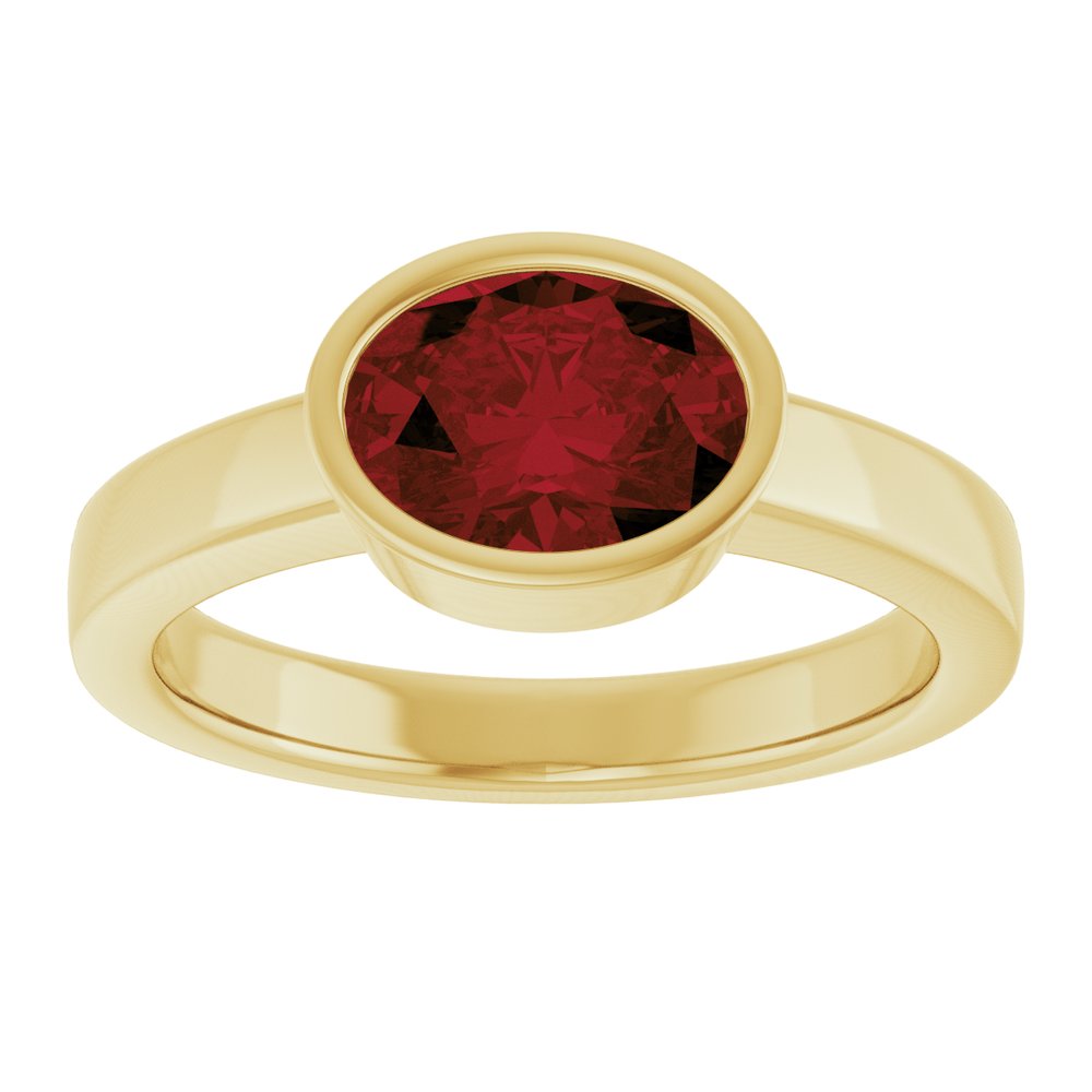 14K Yellow Natural Mozambique Garnet Ring