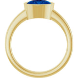 14K Yellow Gold Lab-Grown Blue Sapphire Ring