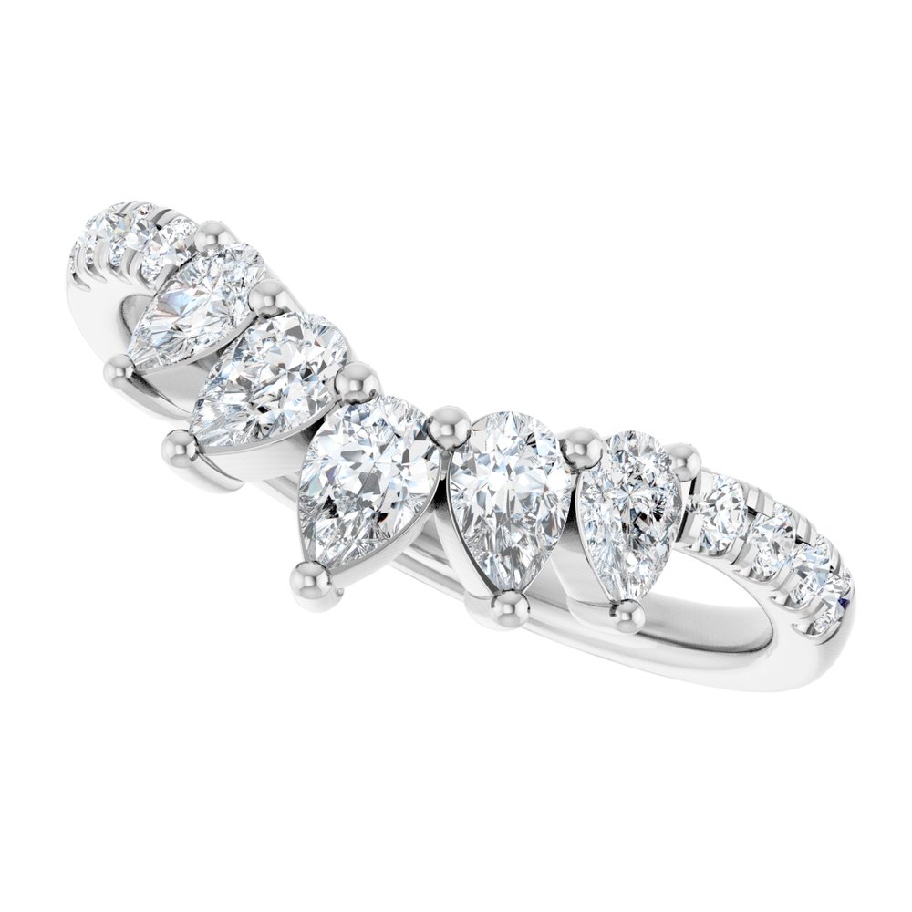 14K White Gold 3/4 CTW Lab-Grown Diamond Contour Band