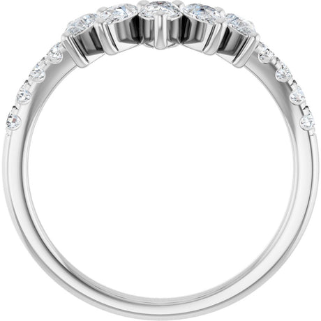 14K White Gold 3/4 CTW Lab-Grown Diamond Contour Band