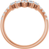 14K Rose 3/4 CTW Lab-Grown Diamond Contour Band