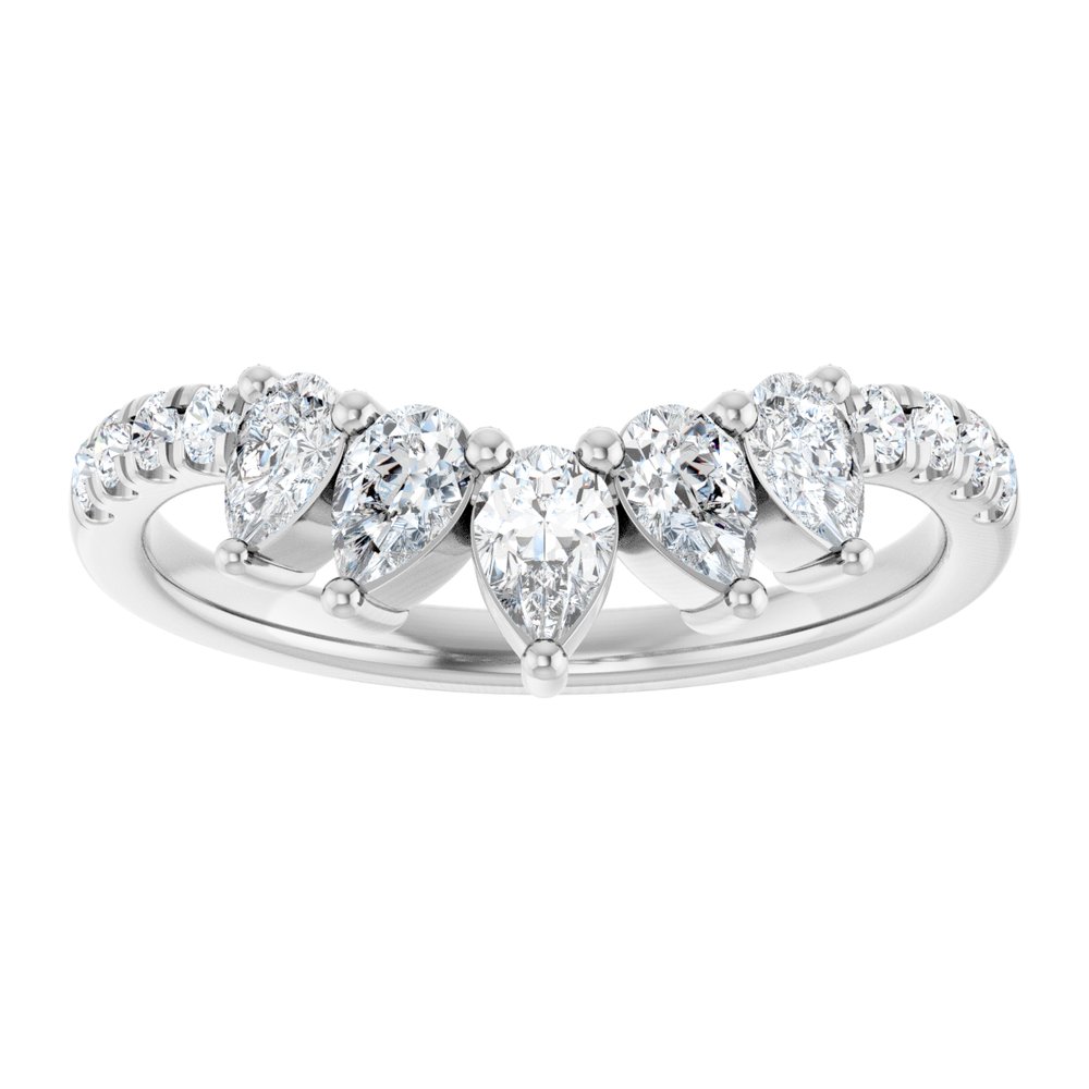 14K White Gold 3/4 CTW Lab-Grown Diamond Contour Band