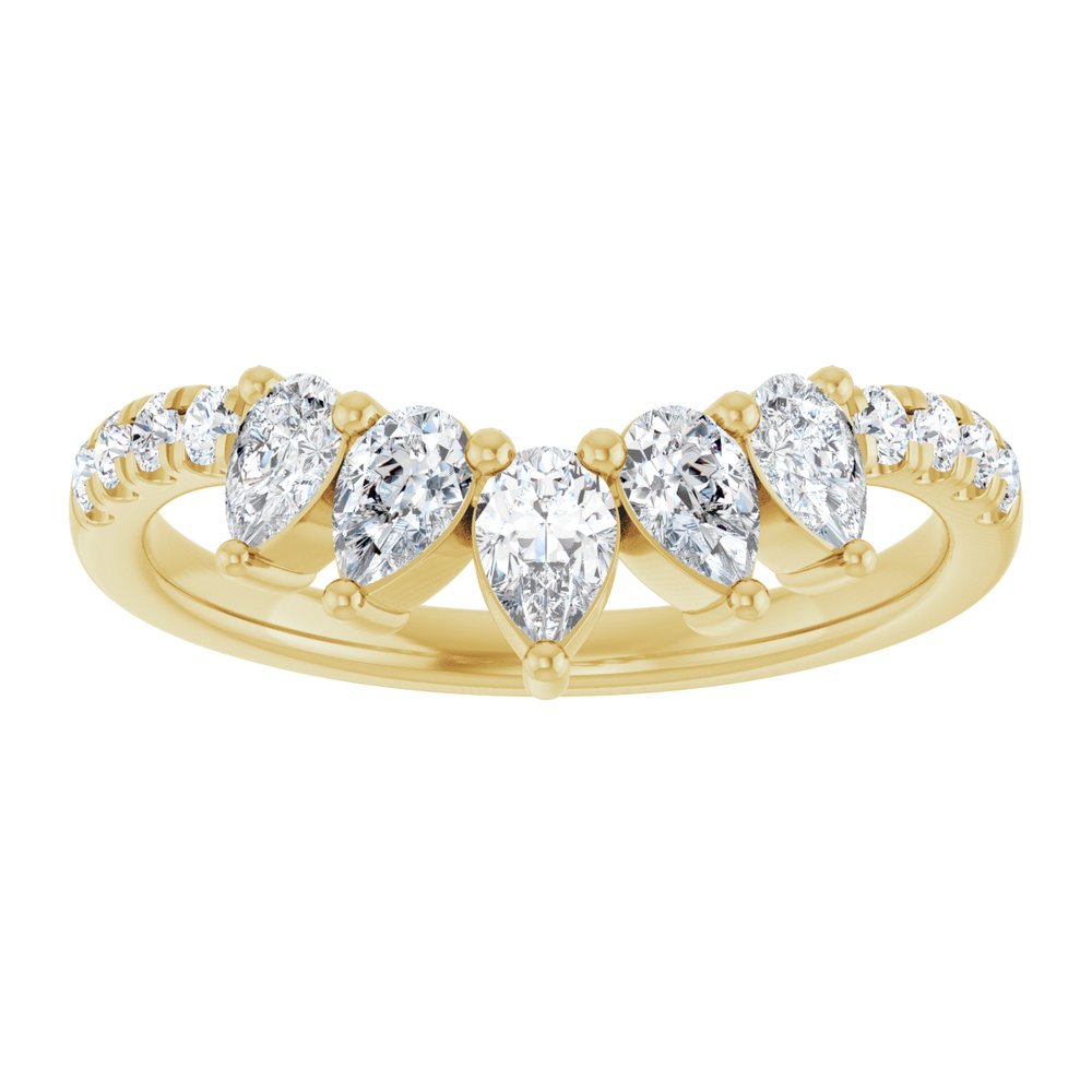 14K Yellow Gold 3/4 CTW Lab-Grown Diamond Contour Band