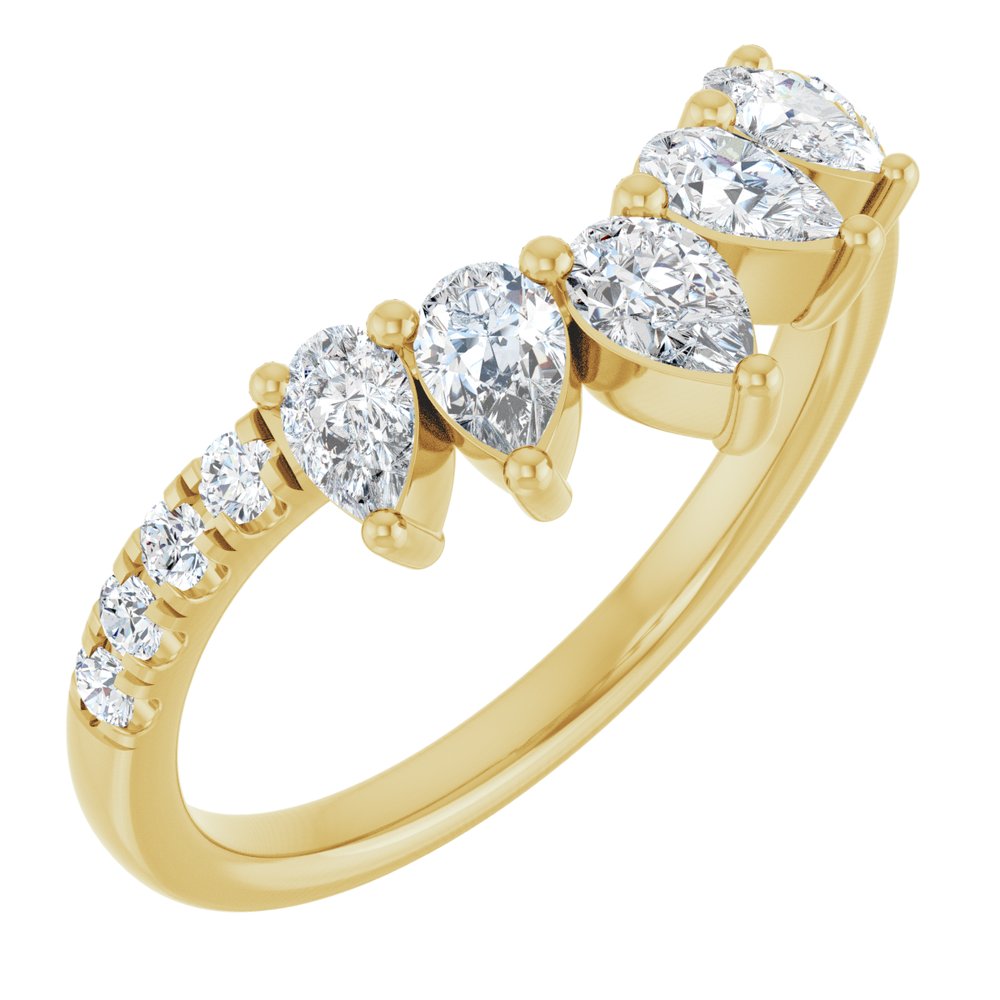 14K Yellow Gold 3/4 CTW Lab-Grown Diamond Contour Band