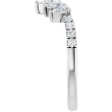 14K White Gold 3/4 CTW Lab-Grown Diamond Contour Band